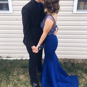 Sapphire Blue Prom Gown